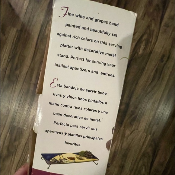 Hand painted Wine Connoisseur platter with stand new in box - Picture 3 of 6